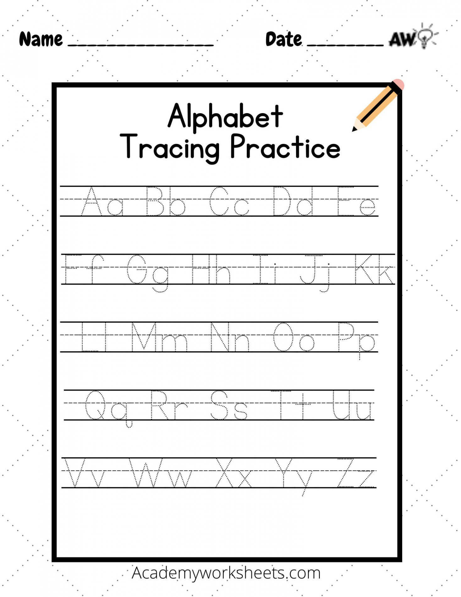 Letter Tracing Worksheets handwriting abc worksheets - Academy