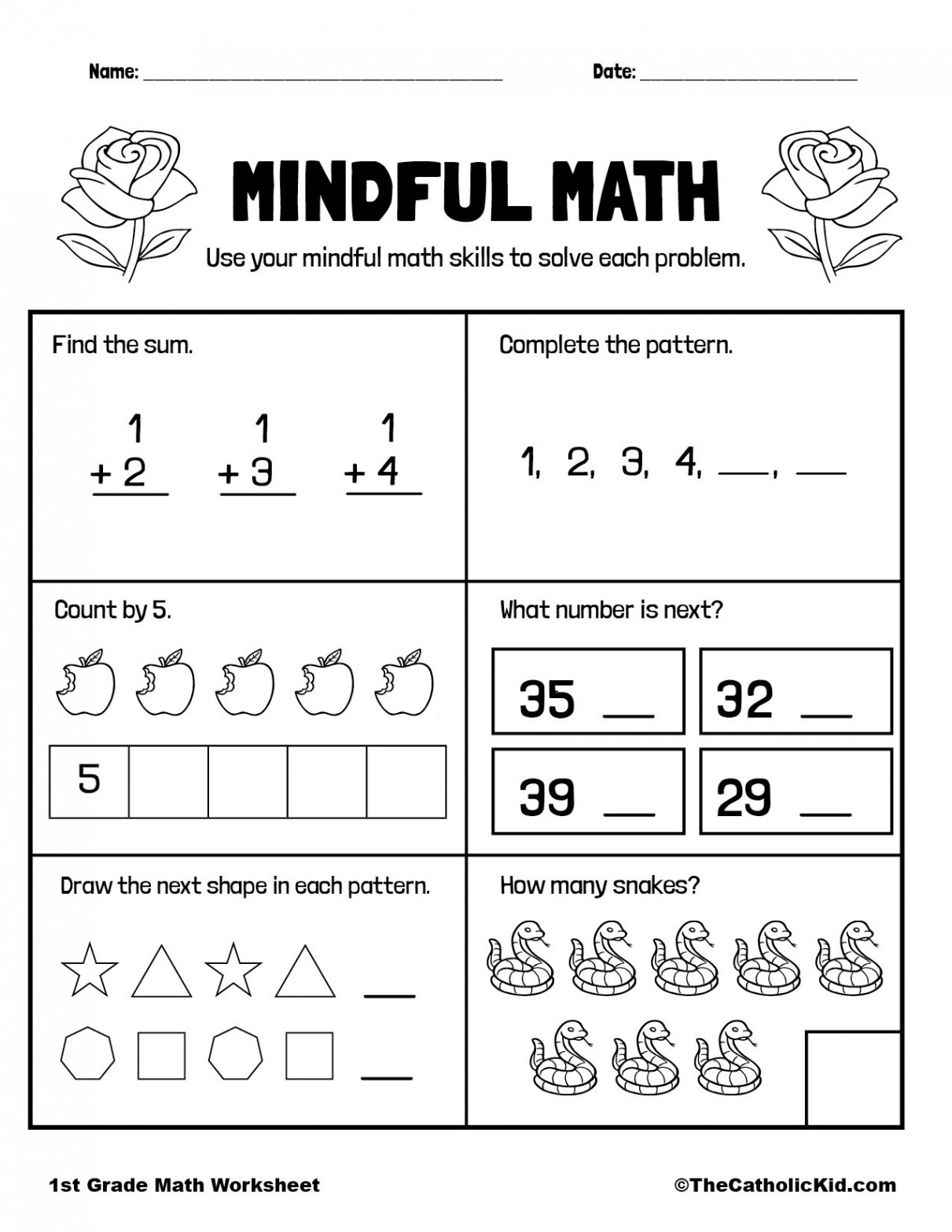 Math Worksheet - st Grade Math Worksheet Catholic