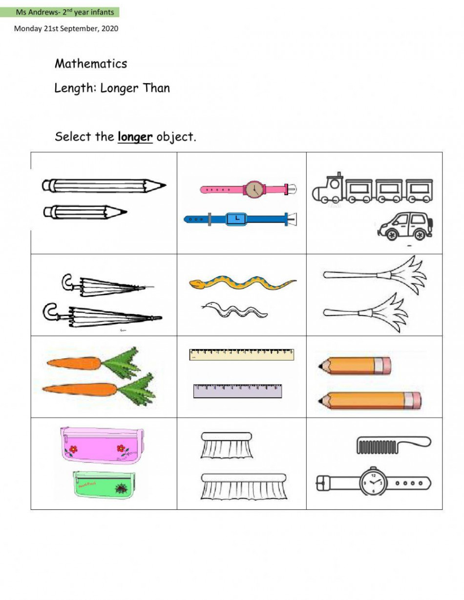 Measurement- Long-Short activity  Live Worksheets