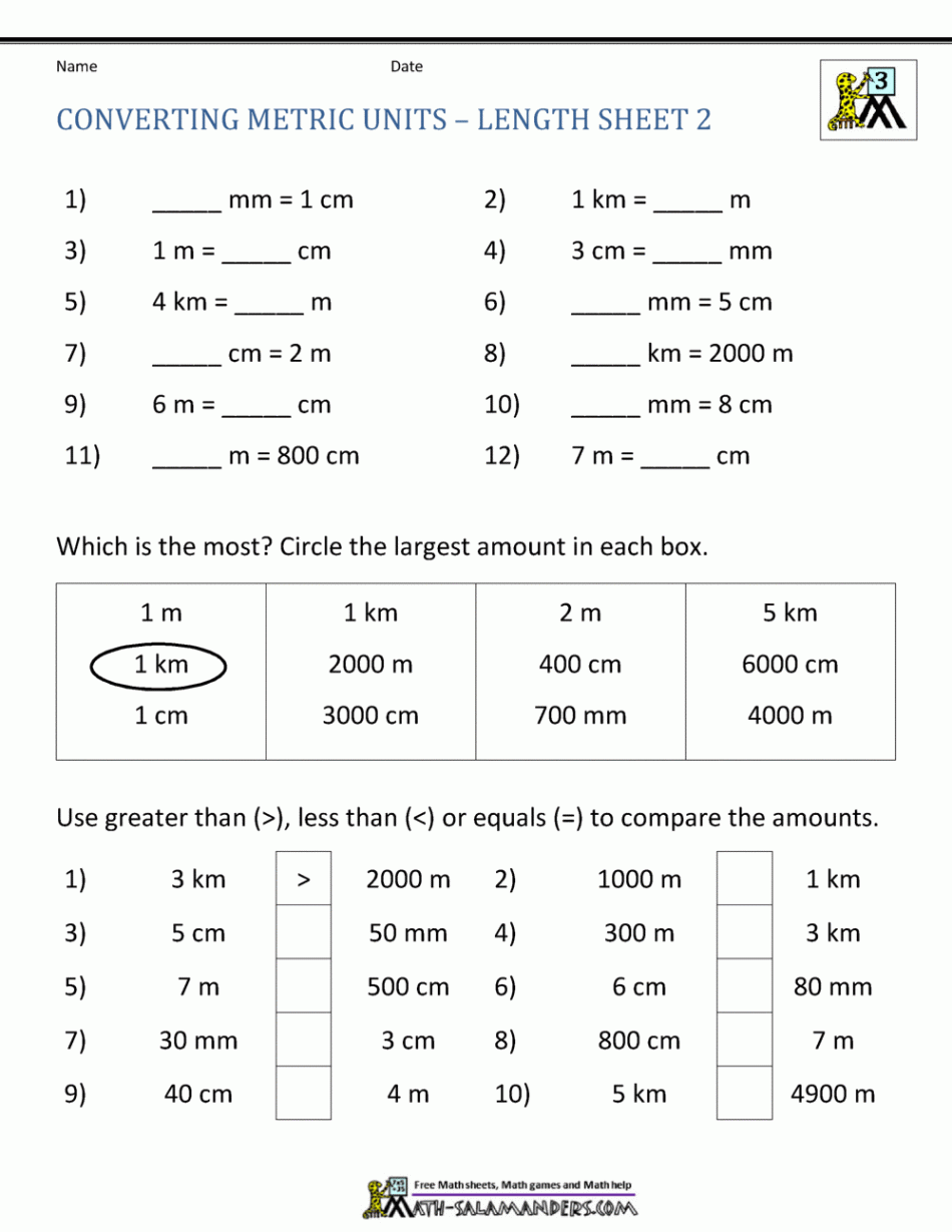 Metric Conversion Worksheet