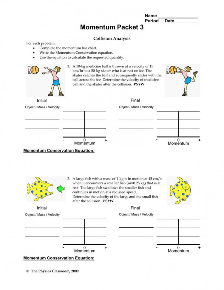 Momentum And Collisions Worksheet Answers Physics Classroom