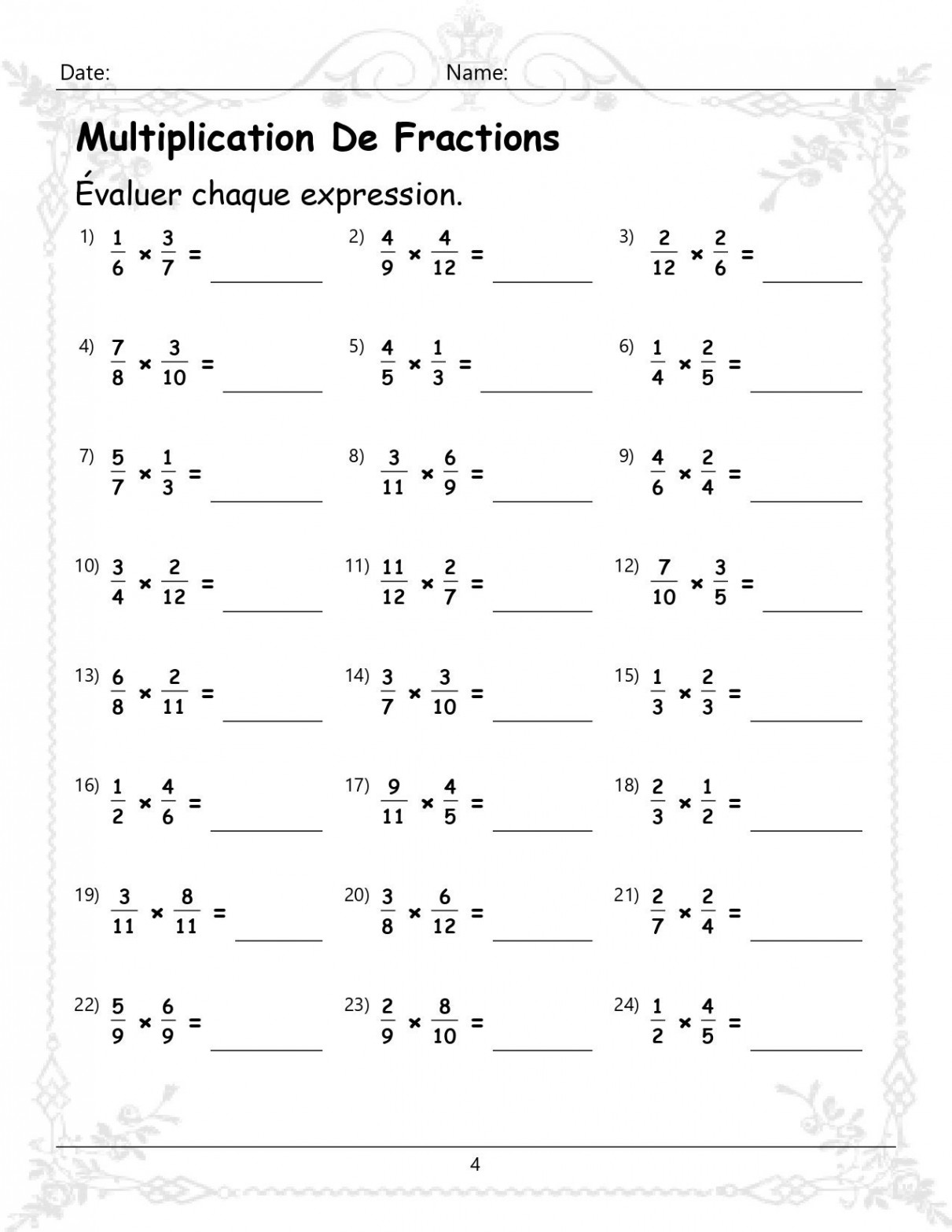 Multiplying & Dividing Fractions Worksheets th th th - Etsy