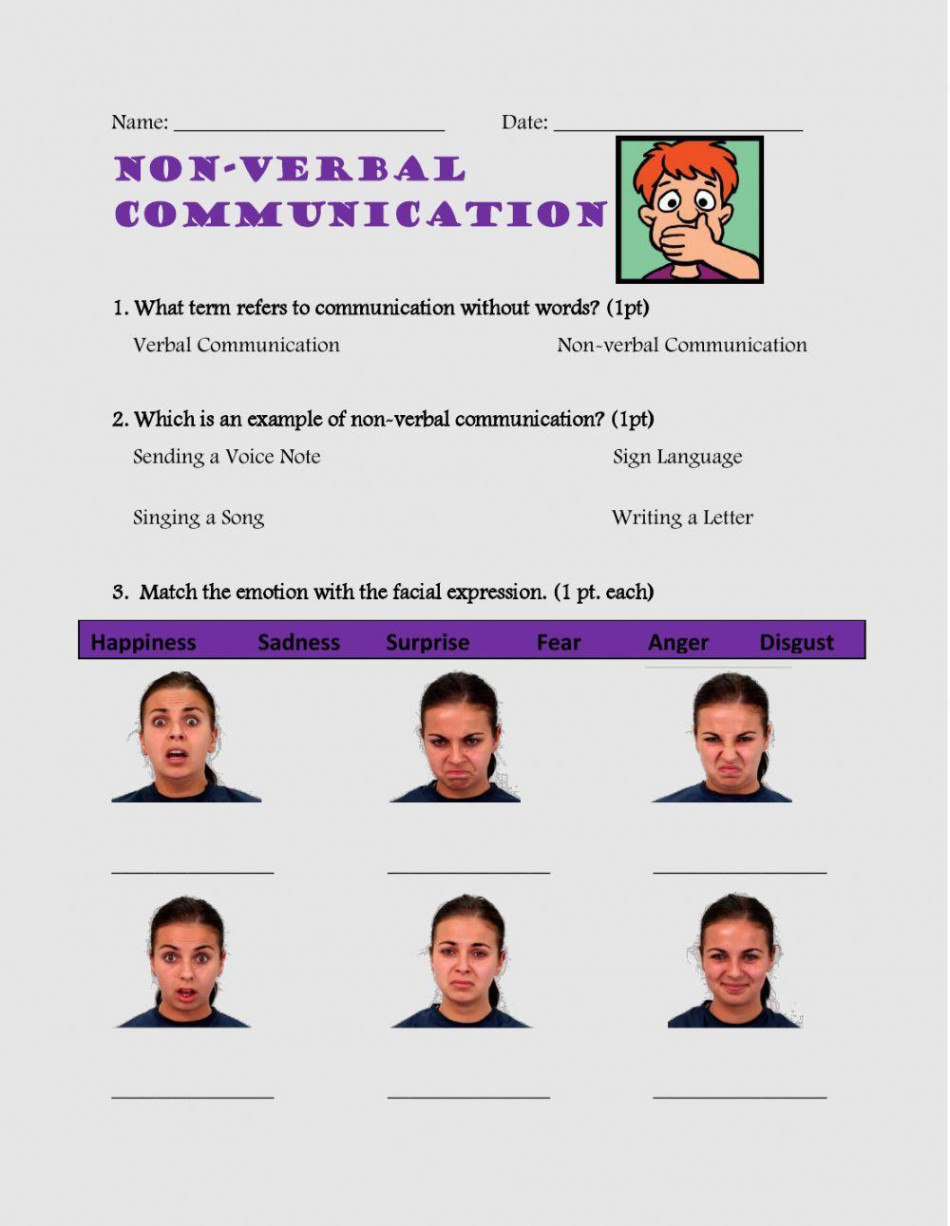 Non-Verbal Communication worksheet  Live Worksheets