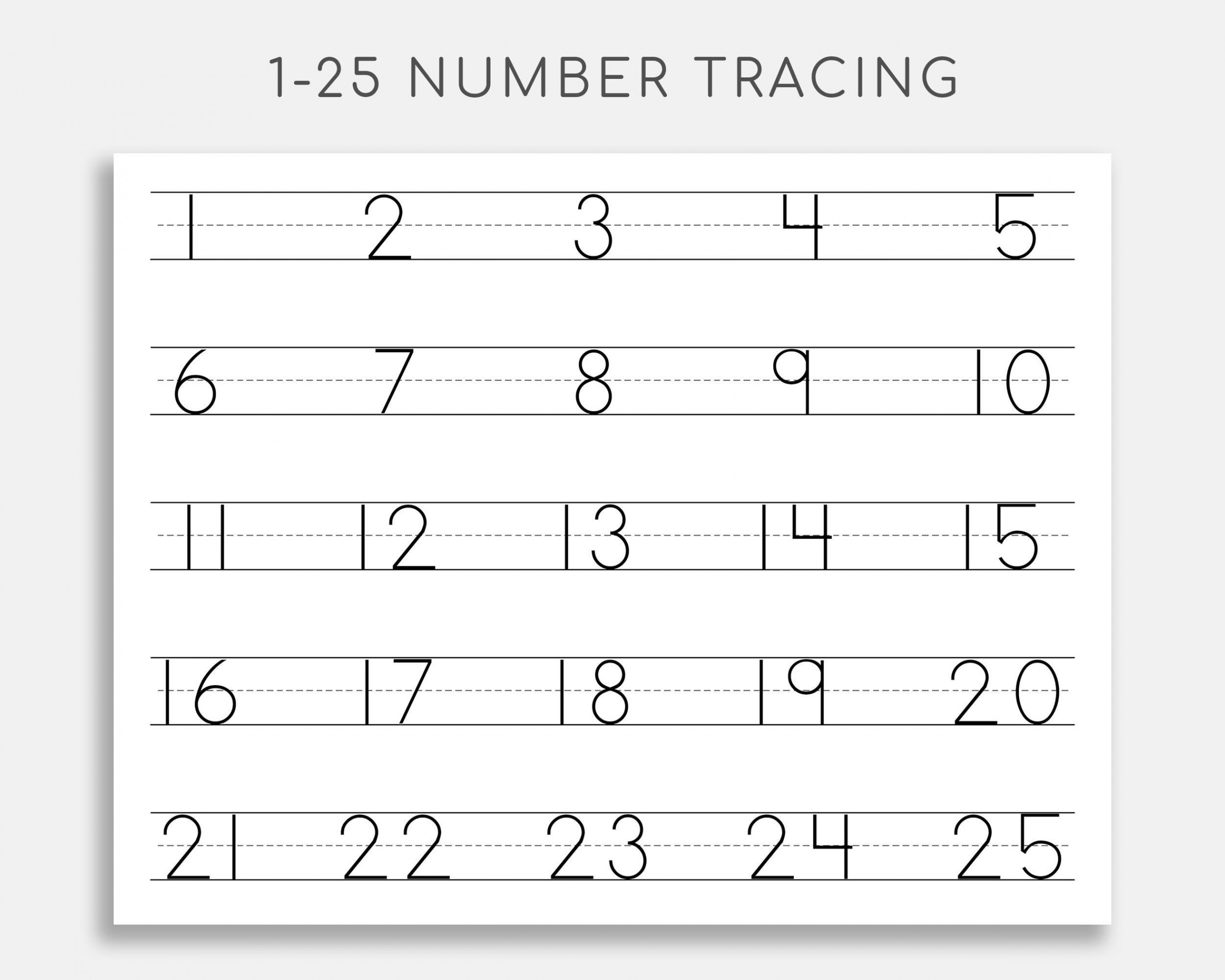 Number Tracing Worksheet -. Printable Trace Numbers