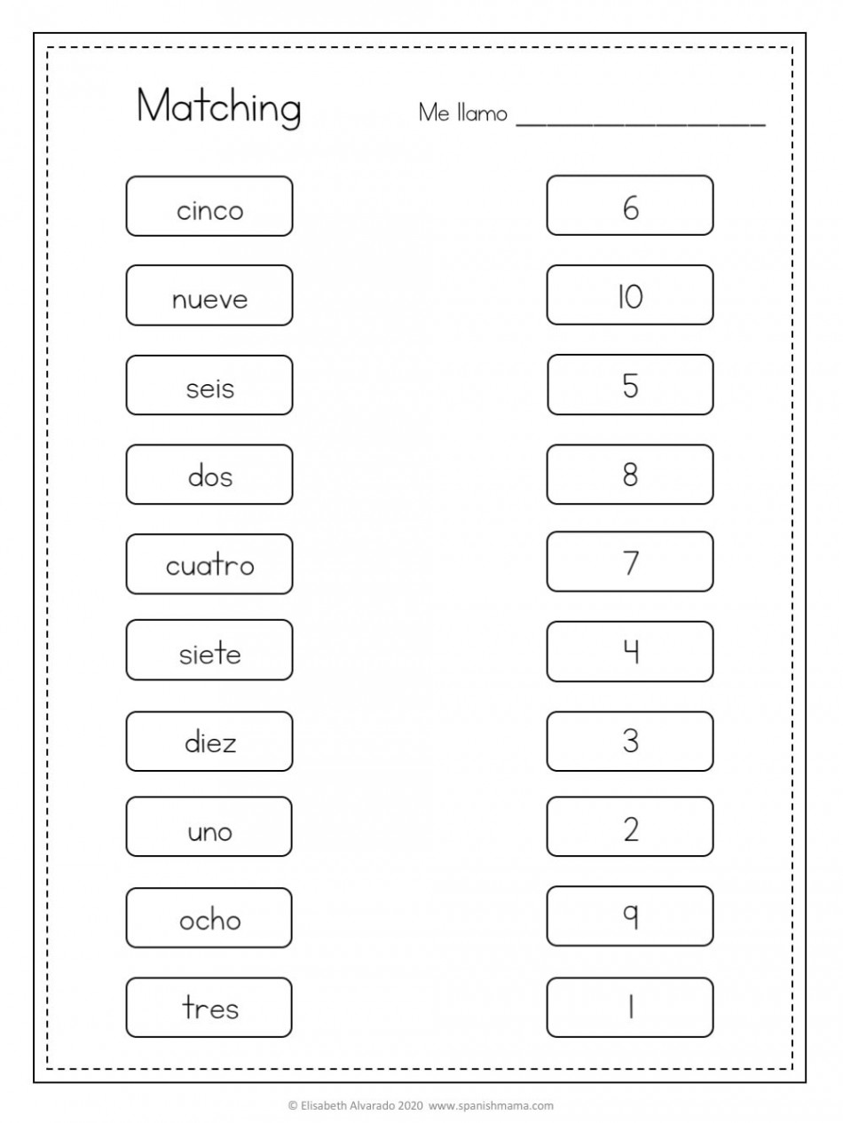 Numbers in Spanish Worksheets and how to Count -000