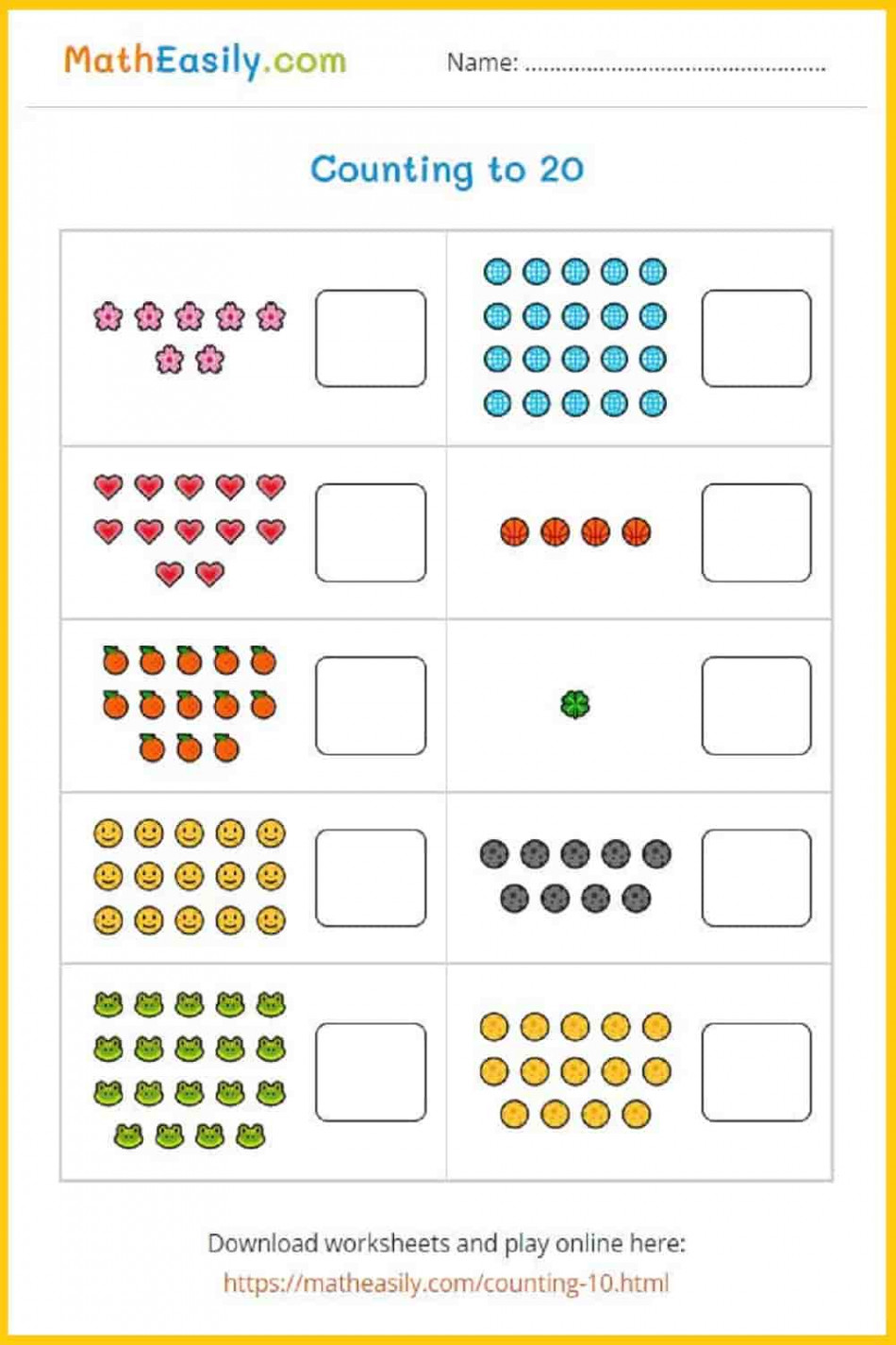 Online Counting Games for Kindergarten - + Worksheets