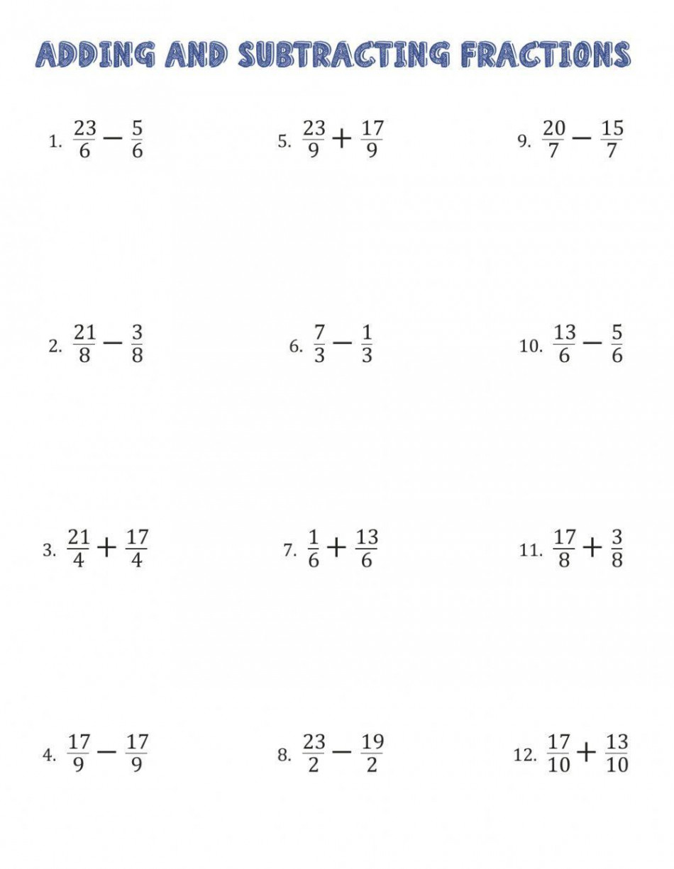 Operations with fractions worksheet  Live Worksheets