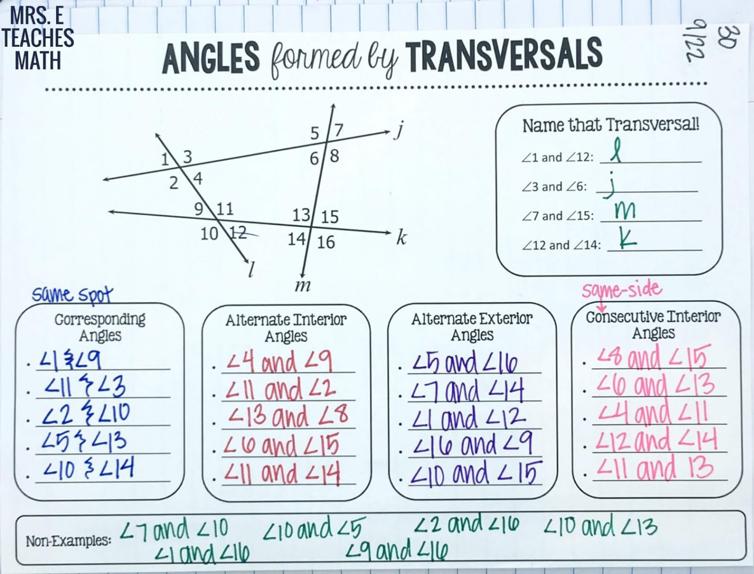 Parallel Lines INB Pages  Mrs