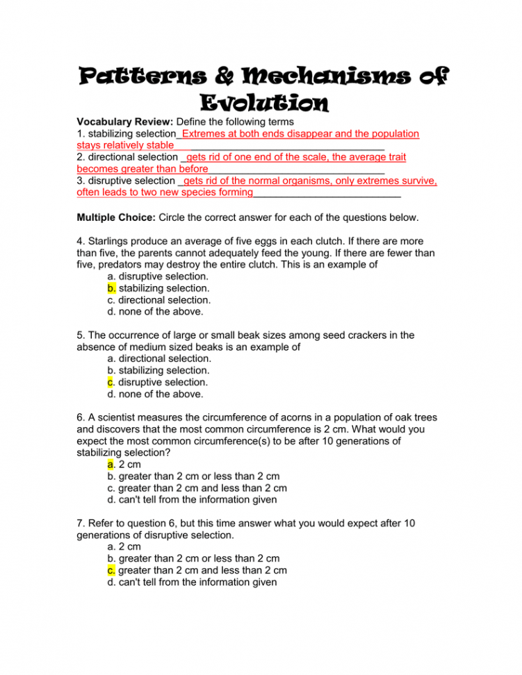 Patterns & Mechanisms of Evolution