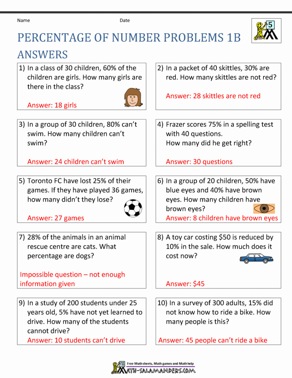 Percentage Word Problems