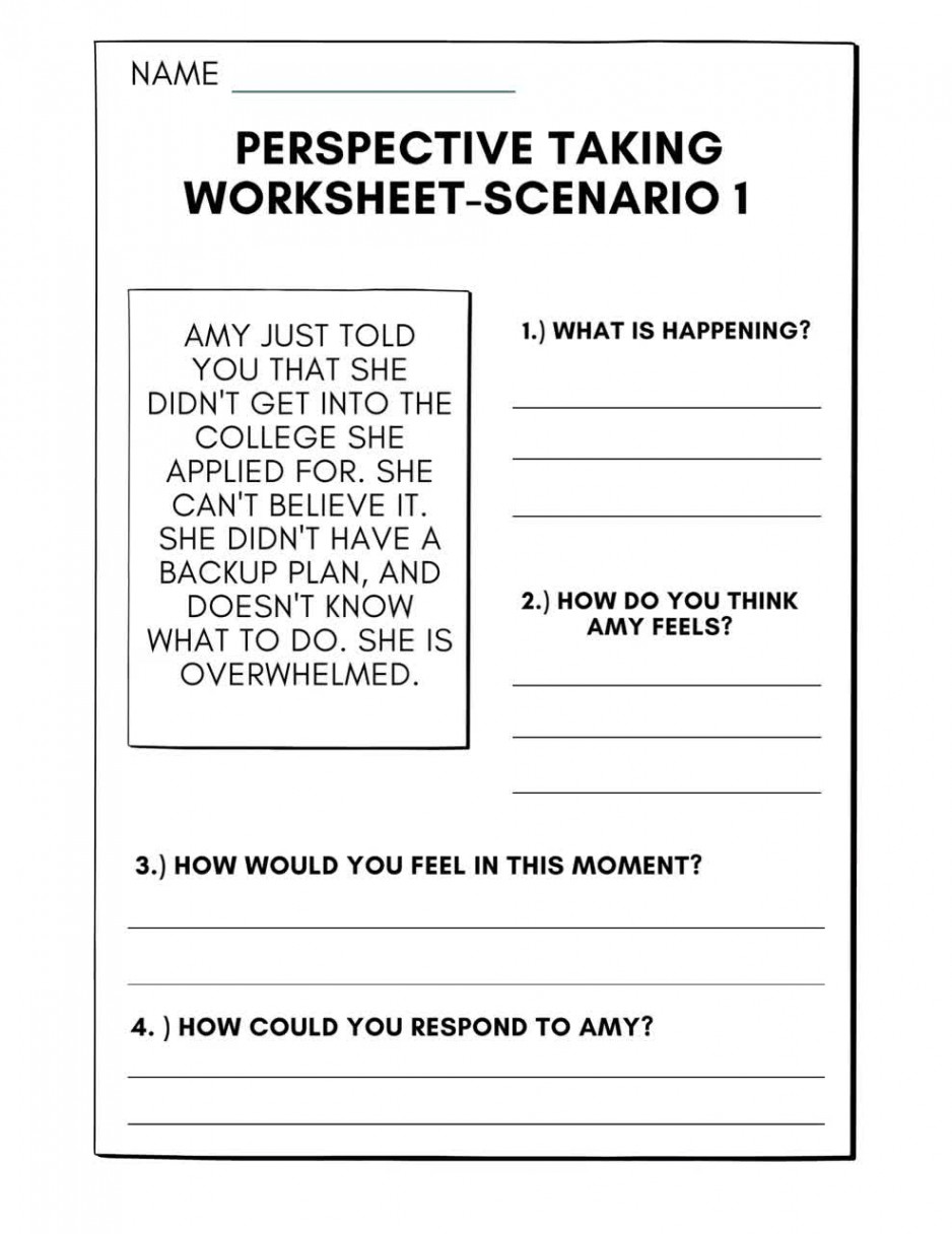 Perspective Taking Worksheets for Older Students Working on Pragmatic  Language