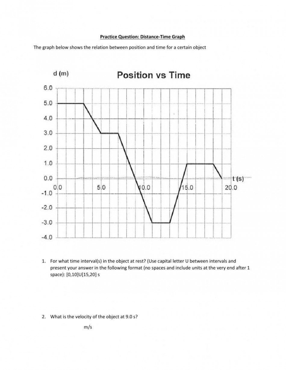 Position-Time Graph worksheet  Live Worksheets