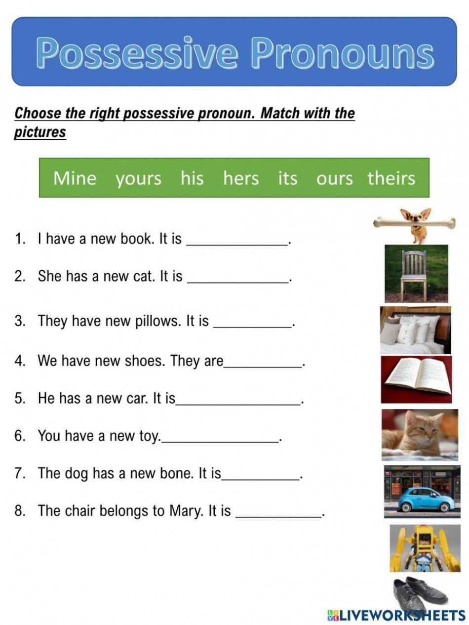 Possessive Pronouns - Worksheet Digital