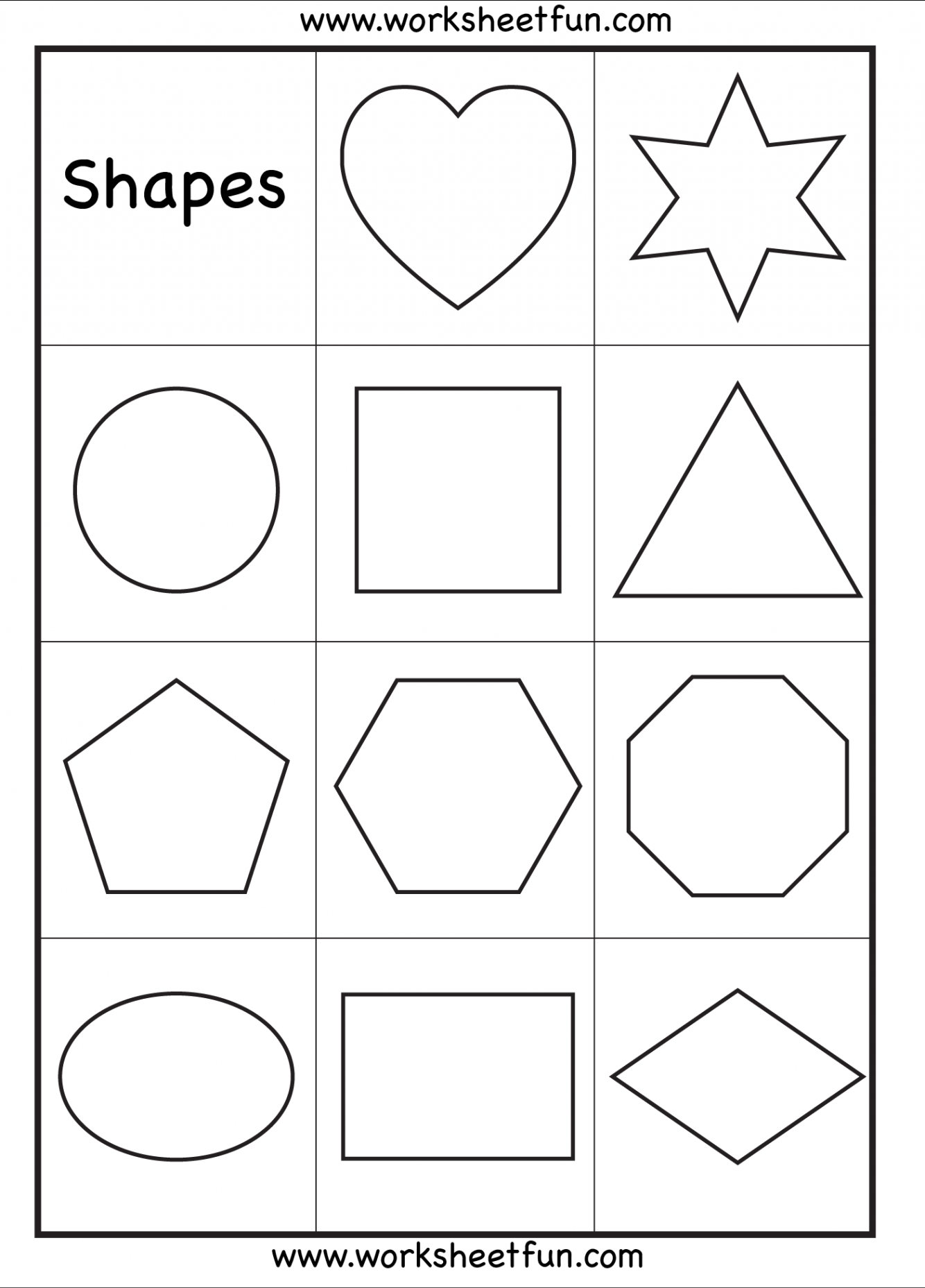 Preschool – Shapes Worksheet / FREE Printable Worksheets  Shapes