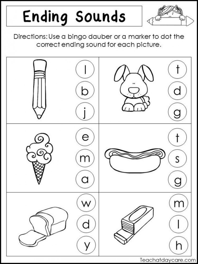 Printable Ending Sounds Worksheets