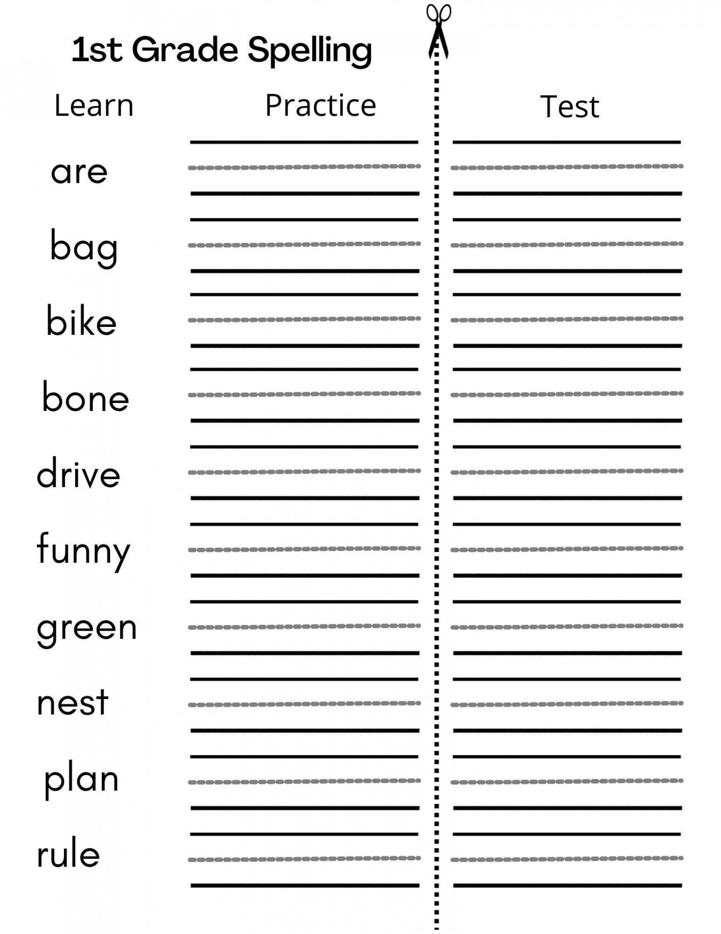 Printable First Grade Spelling Writing Worksheets - Etsy