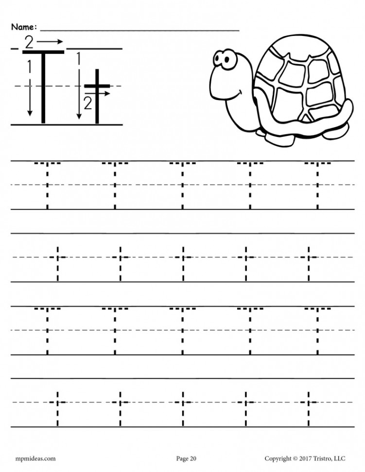 Printable Letter T Tracing Worksheet! – SupplyMe