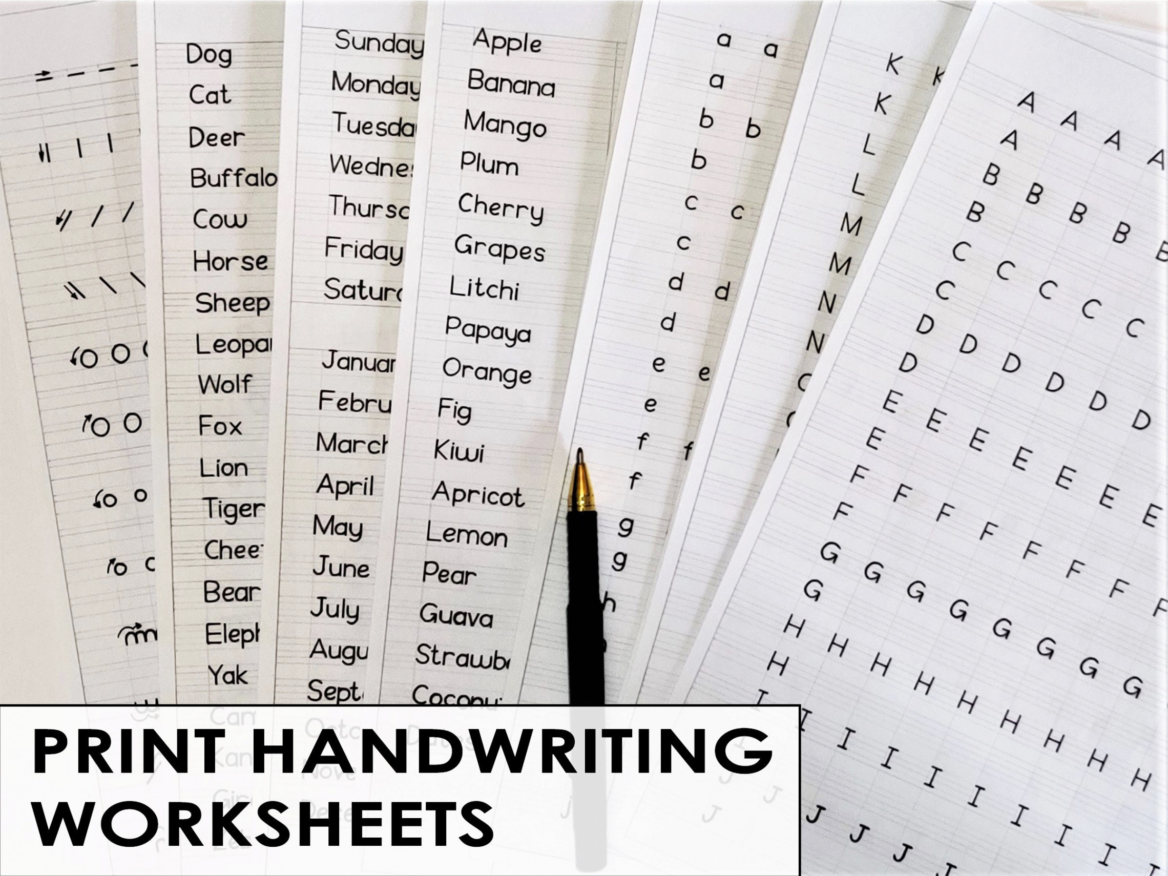 Printable Print Handwriting Worksheetsa-pages Uppercase