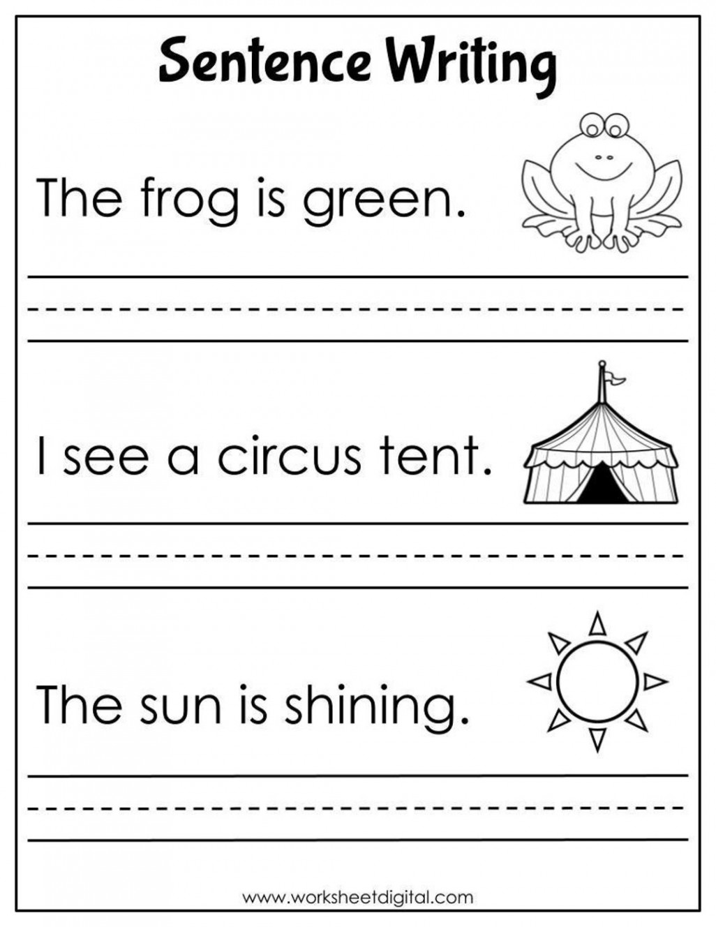 Printable Sentence Writing Worksheets Simple - Etsy