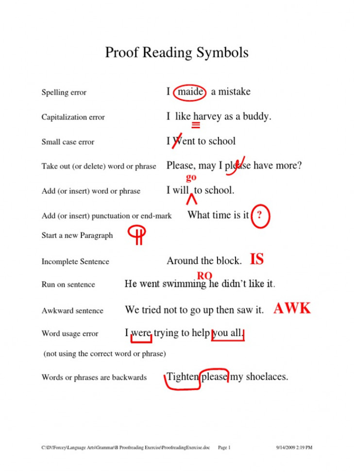 Proofreading Exercise  PDF  Proofreading  Linguistics