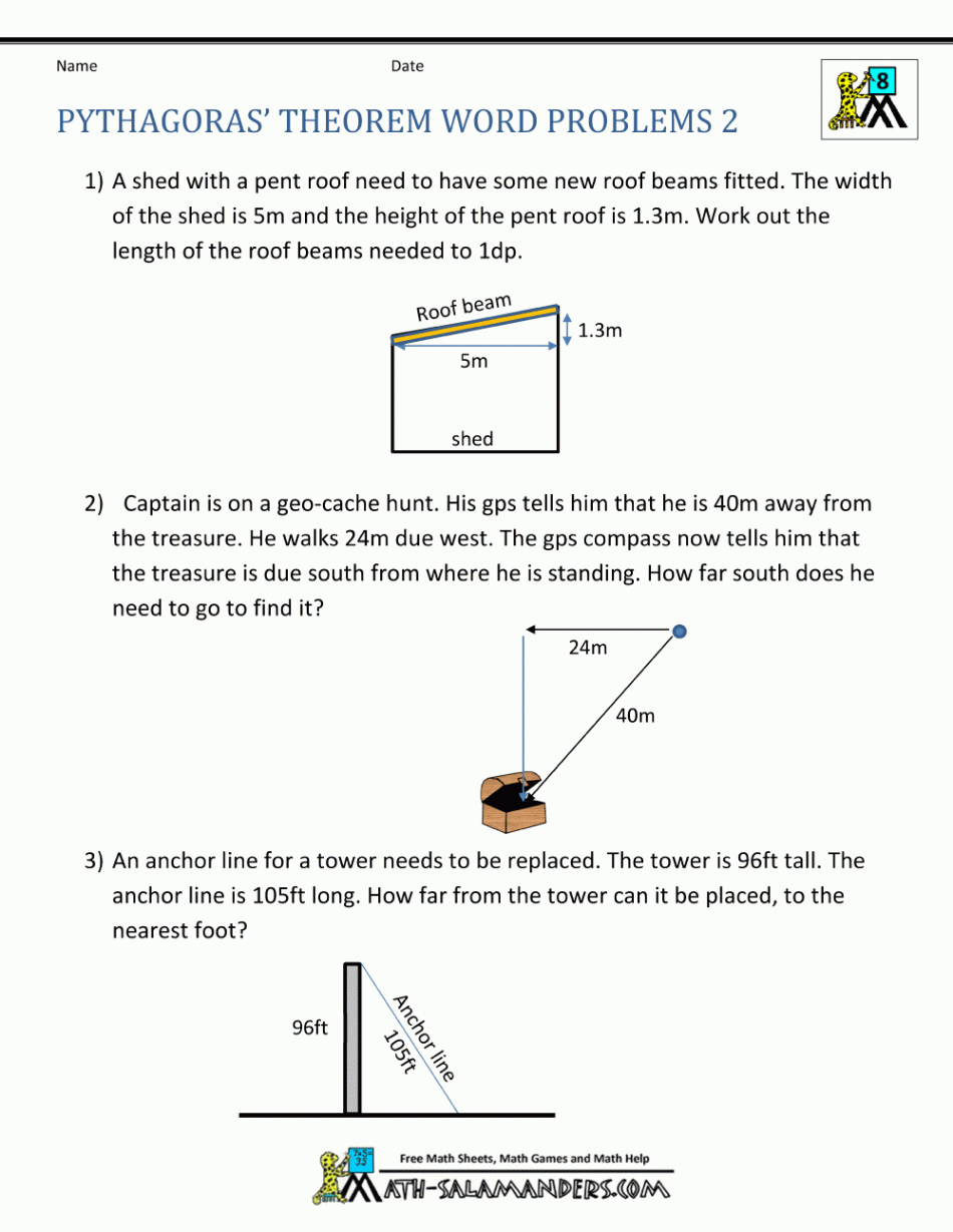 pythagoras theorem questions word problems   Word problem