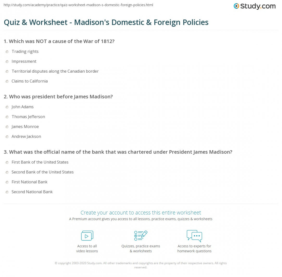 Quiz & Worksheet - Madison