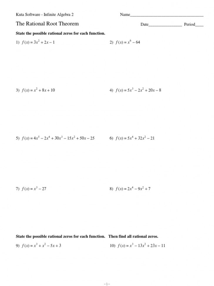 Rational Root Theorem  PDF  Zero Of A Function  Rational Number