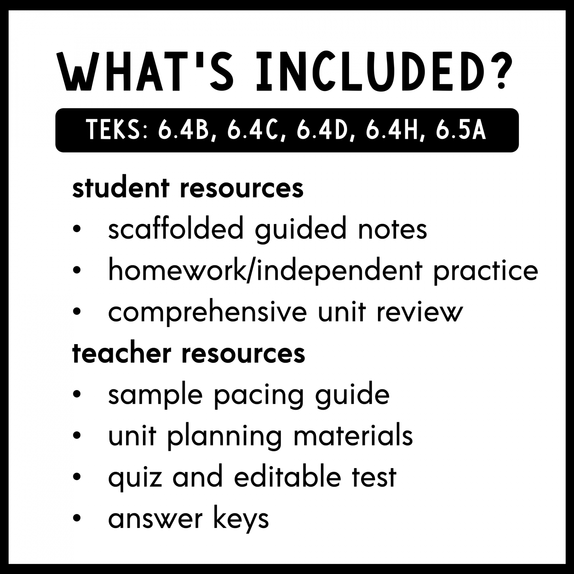 Ratios and Rates Unit th Grade TEKS