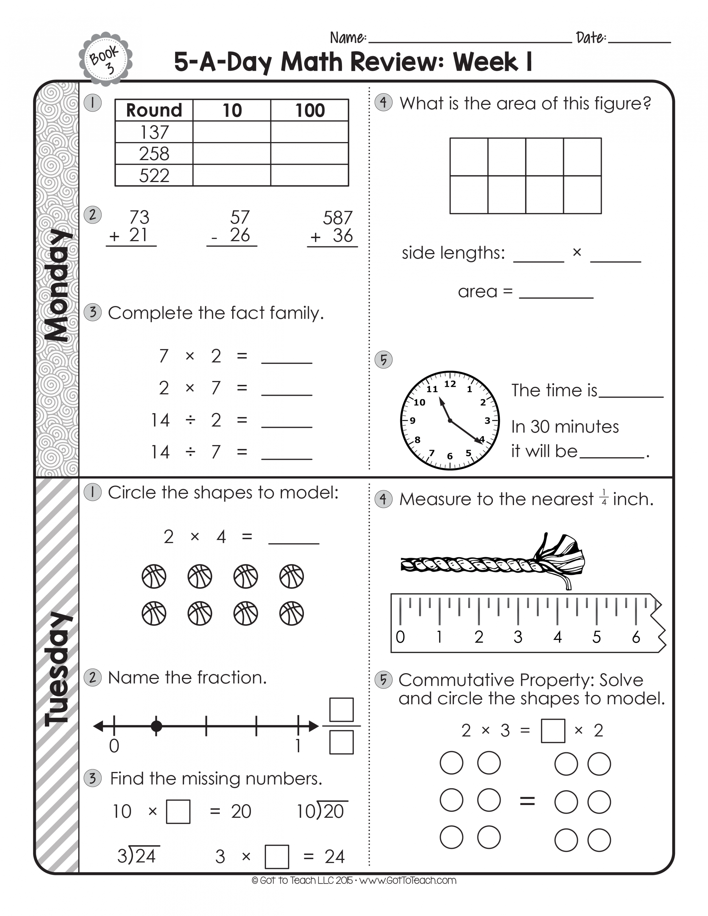 rd Grade Daily Math Spiral Review • Teacher Thrive  Math spiral