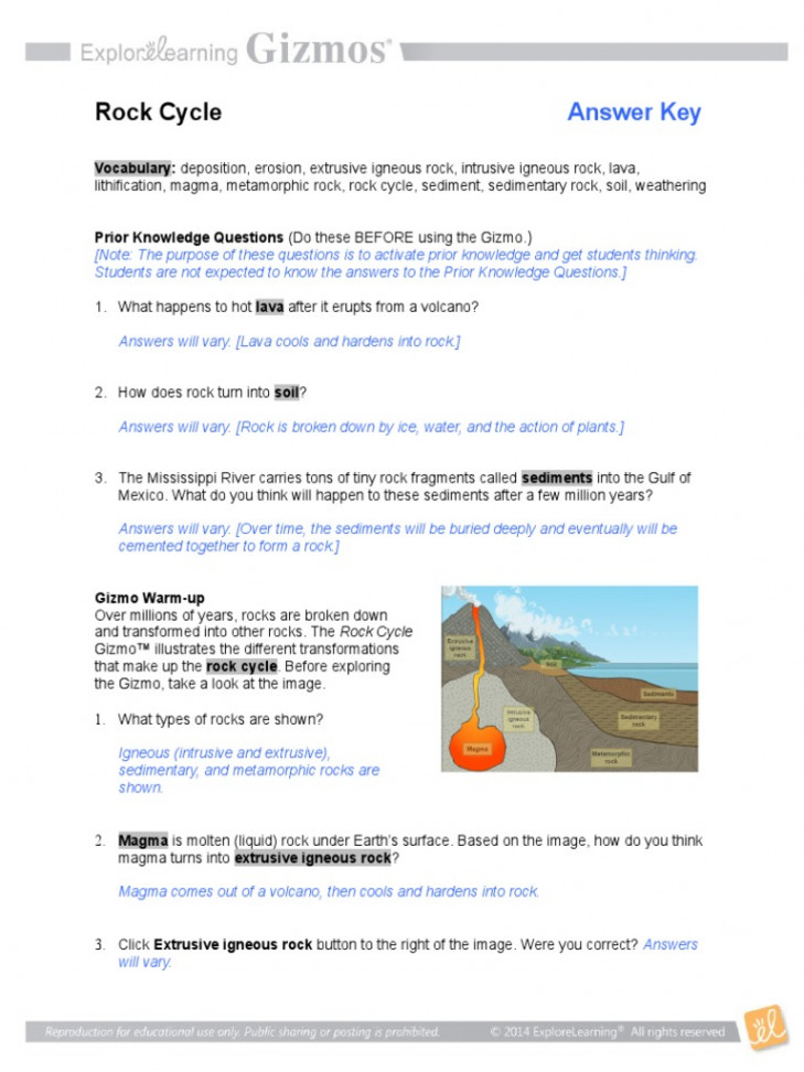 RockCycleSE Key  PDF  Rock (Geology)  Sedimentary Rock