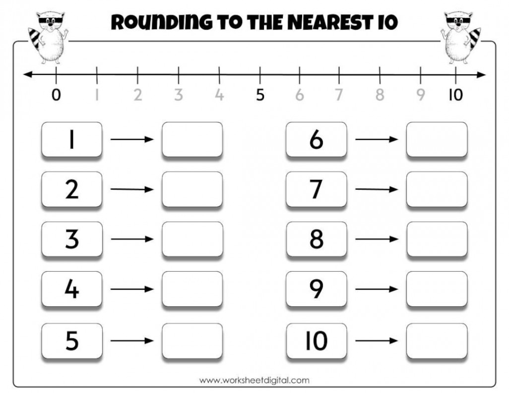 Rounding to the Nearest  Printable Math Worksheet for - Etsy