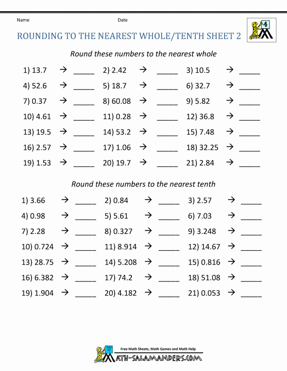 Rounding to the nearest tenth