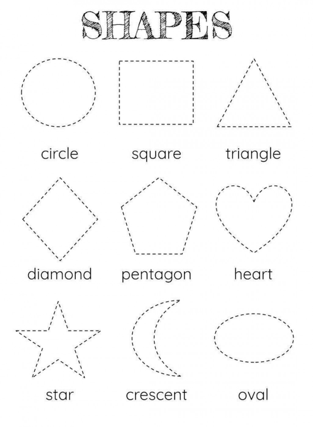 Shape Tracing Worksheet for Kindergarten Preschool