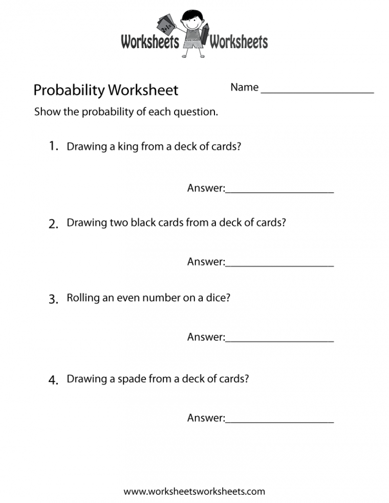 Simple Probability Worksheet  Worksheets Worksheets