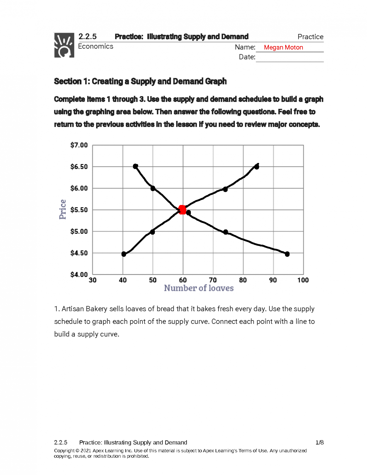 SOLUTION:    practice illustrating supply and demand practice