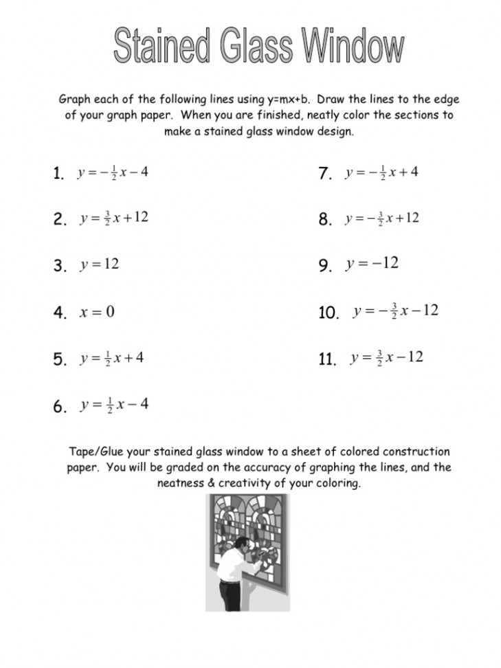 Stained Glass Window - Graphing Linear Equations  PDF