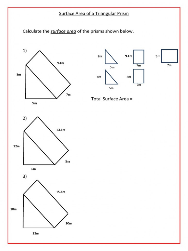 Surface Area of A Triangular Prism  PDF