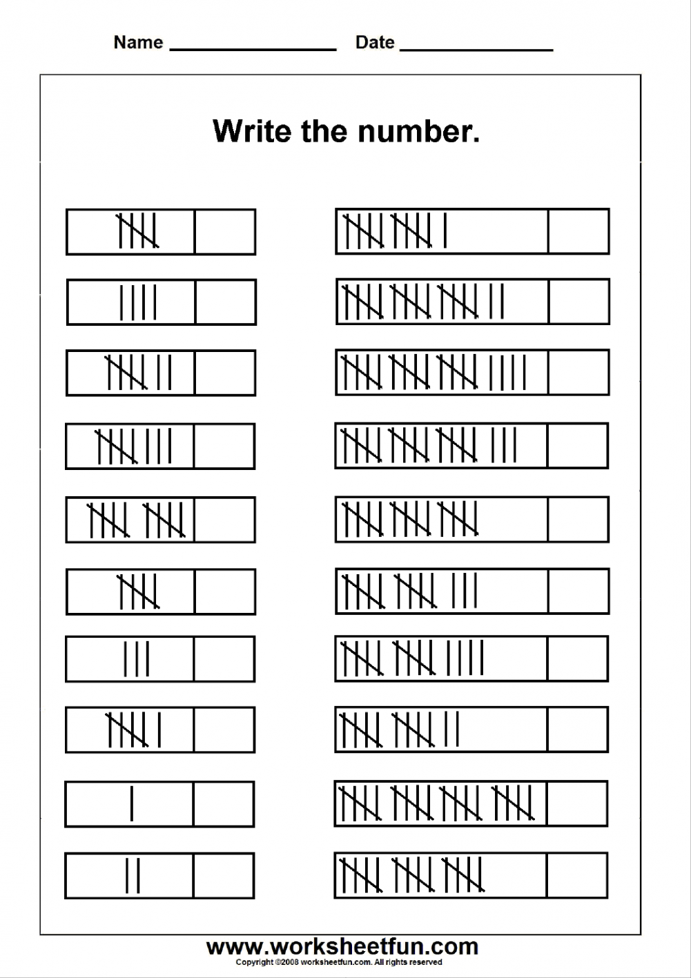 Tally Marks –  Worksheet  st grade math, Homeschool math, Math