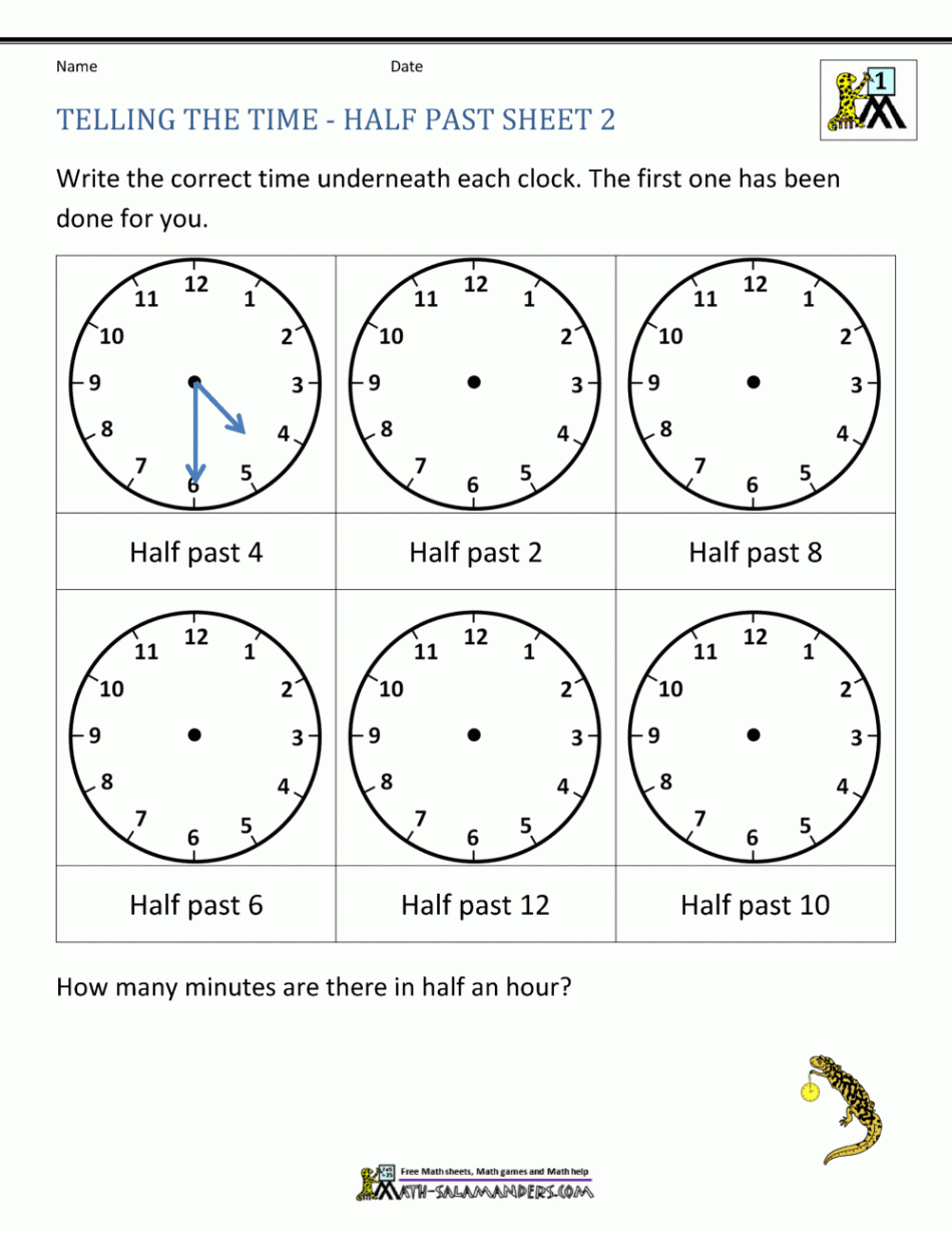 Telling Time Worksheets - O