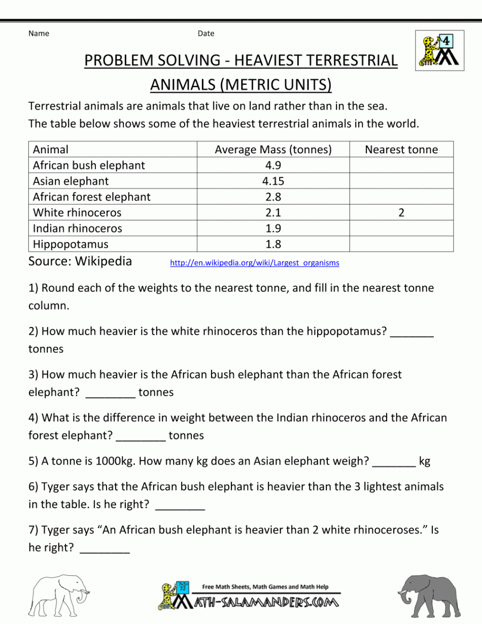 th Grade Math Word Problems