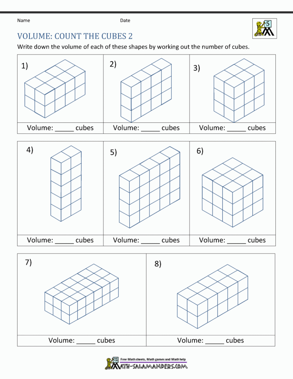 th Grade Volume Worksheets