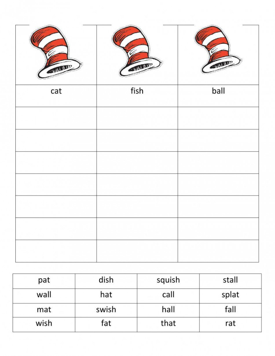 The Cat in the Hat II worksheet  Live Worksheets