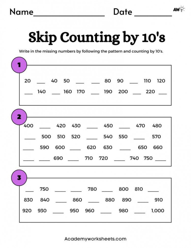 The Top Counting by  Worksheets - Skip Counting by  - Academy