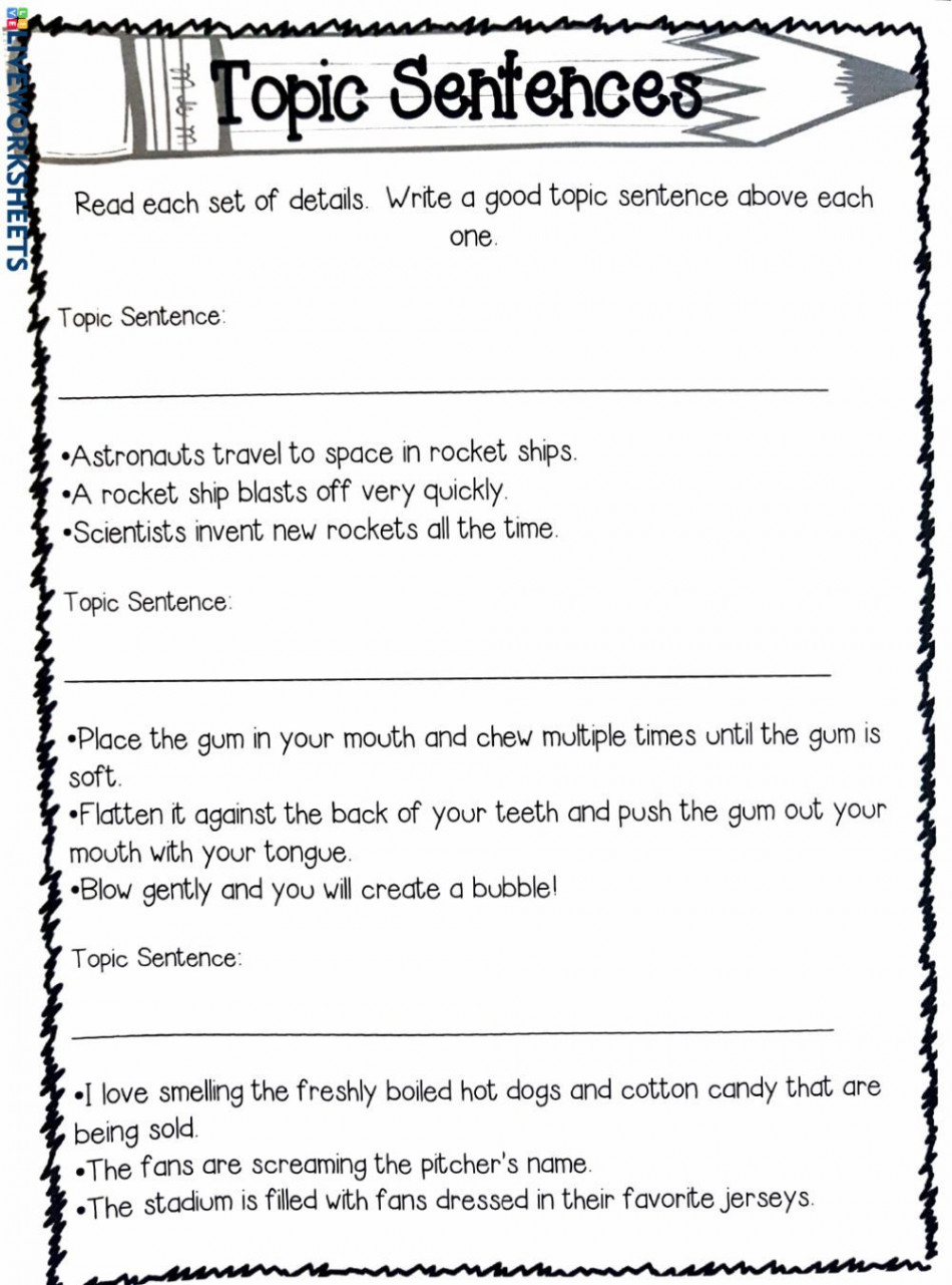 Topic Sentences activity  Topic sentences, Topic sentences