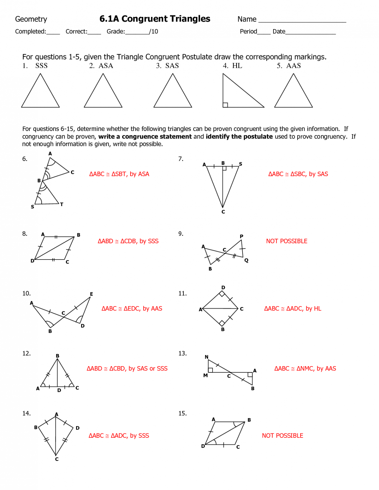 triangle congruence worksheet - Google Search  Triangle worksheet