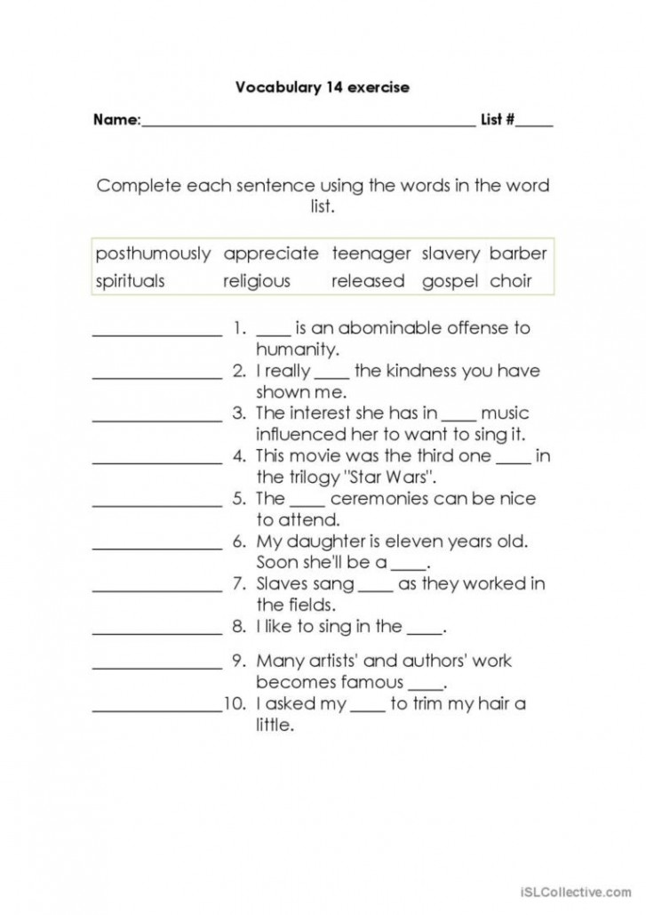 vocabulary for th grade: English ESL worksheets pdf & doc