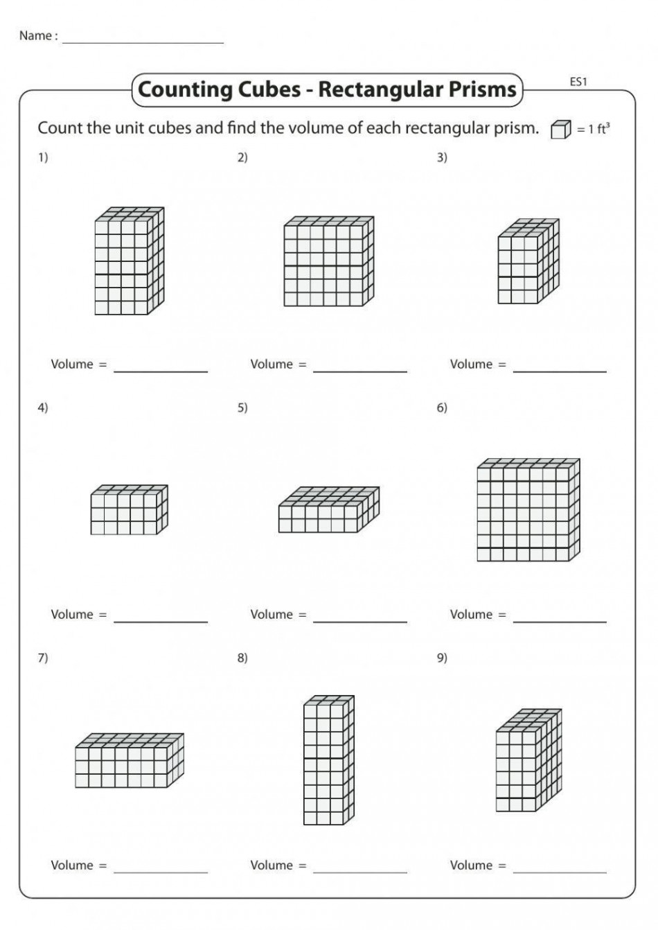 Volume of a rectangular prism worksheet  Live Worksheets