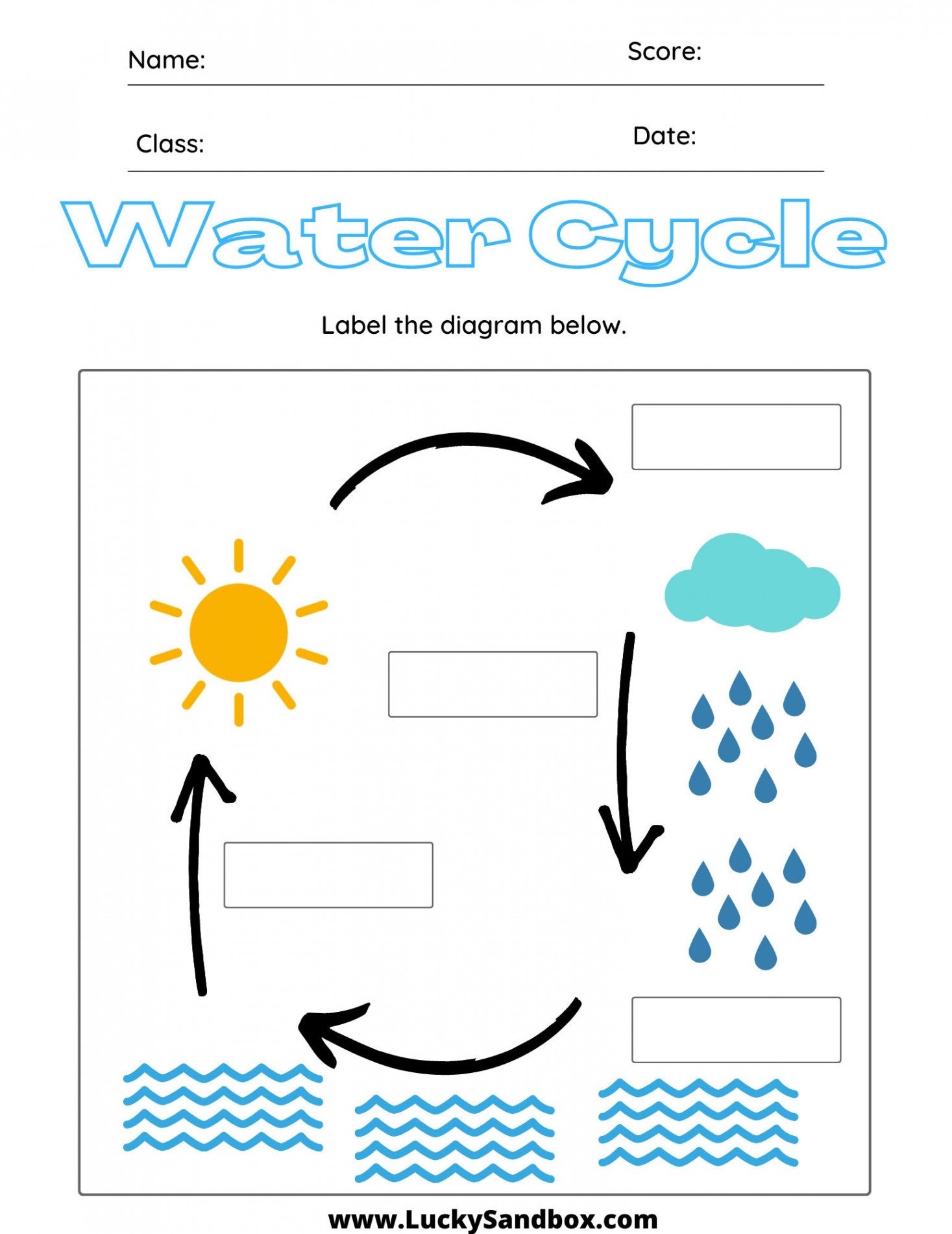 Water Cycle Worksheet - Etsy