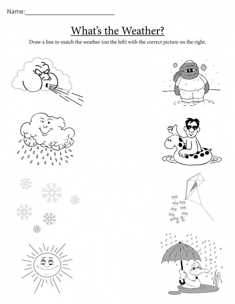 What&#;s the Weather?" Printable Matching Worksheet  Weather