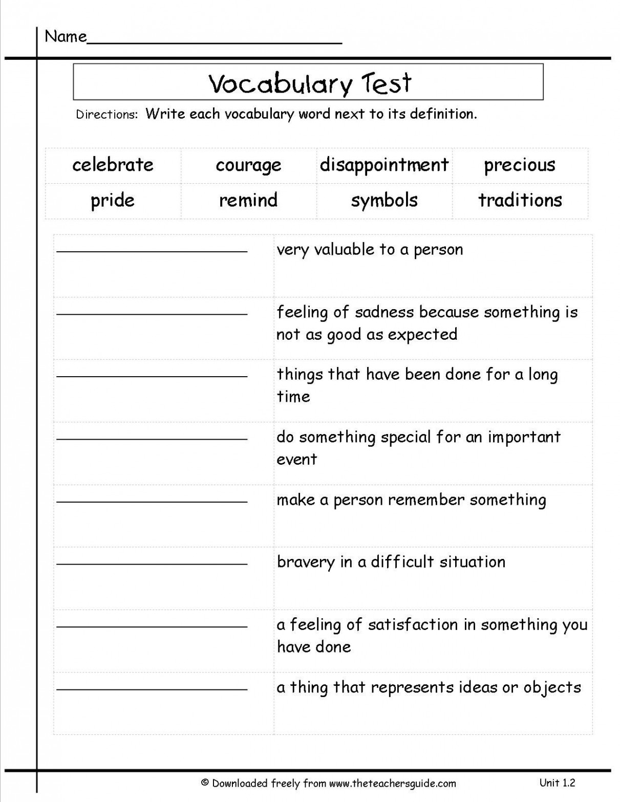 Wonders Third Grade Unit One Week Two Printouts  Vocabulary